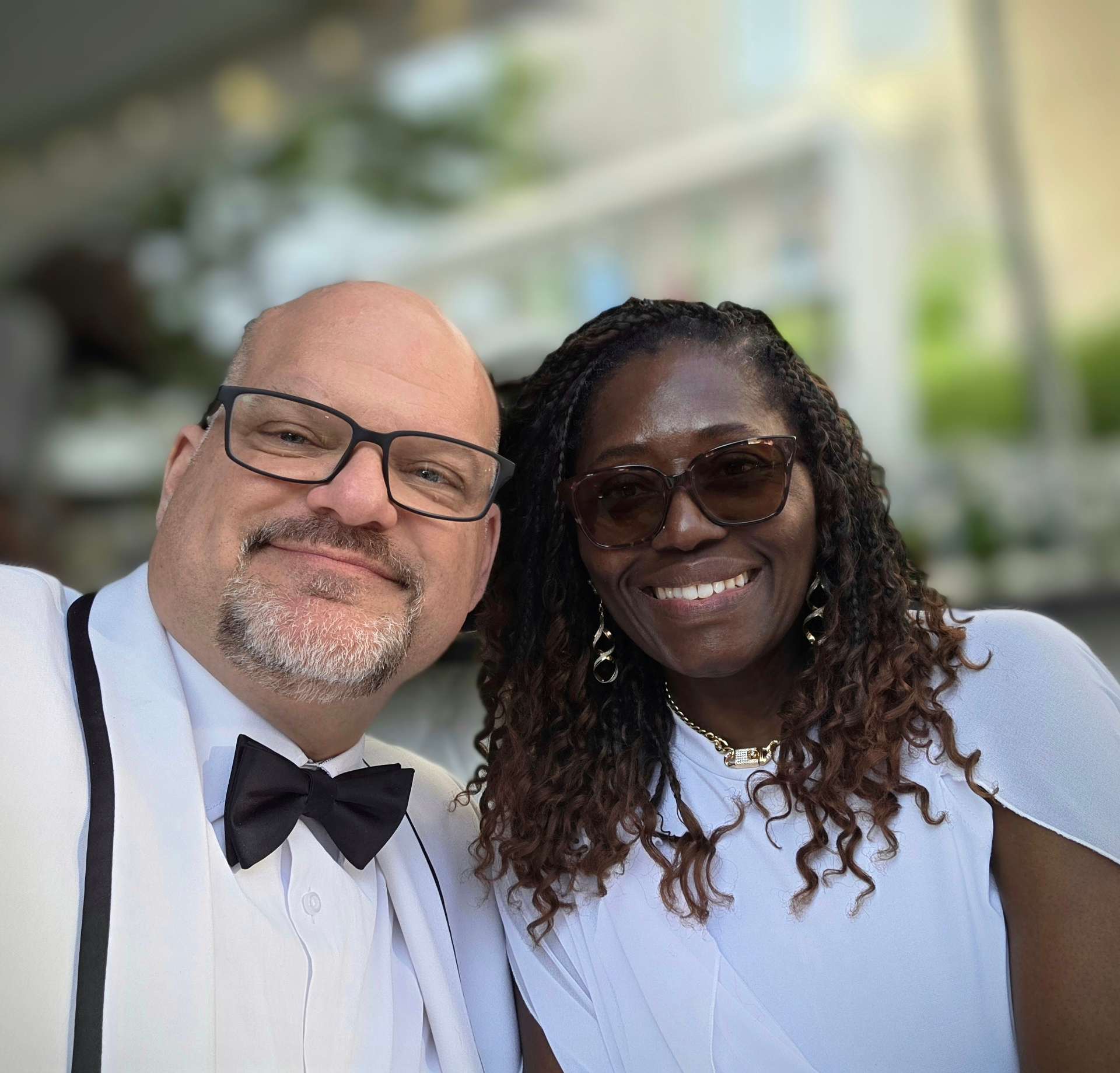 Tony and his wife looking elegant — travel is about the moments you create together